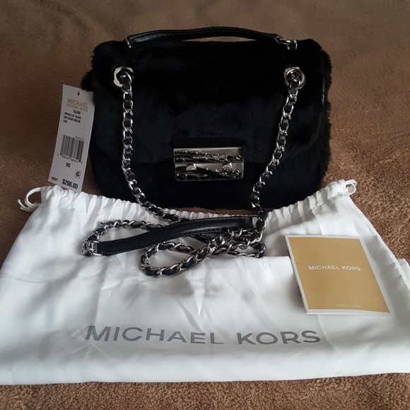Michael Kors Handbags - Michael Kors Small Sloan Chain Fur Bag